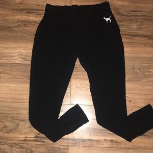 Pink Victoria’s Secret black and white super soft lightweight jogger size small